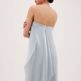 AQUA SATIN ALINA DRESS