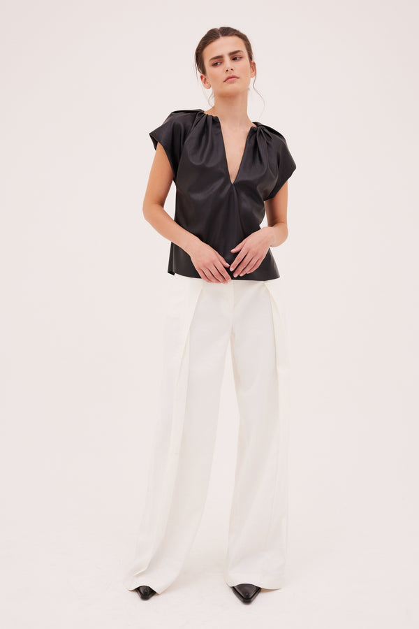 ECRU LINEN TWILL ICON PANT
