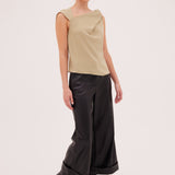 BLACK LEATHERETTE STATUS PANT