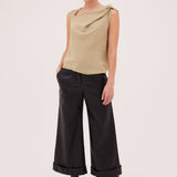 BLACK LEATHERETTE STATUS PANT
