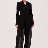 BLACK CREPE CANDID JACKET