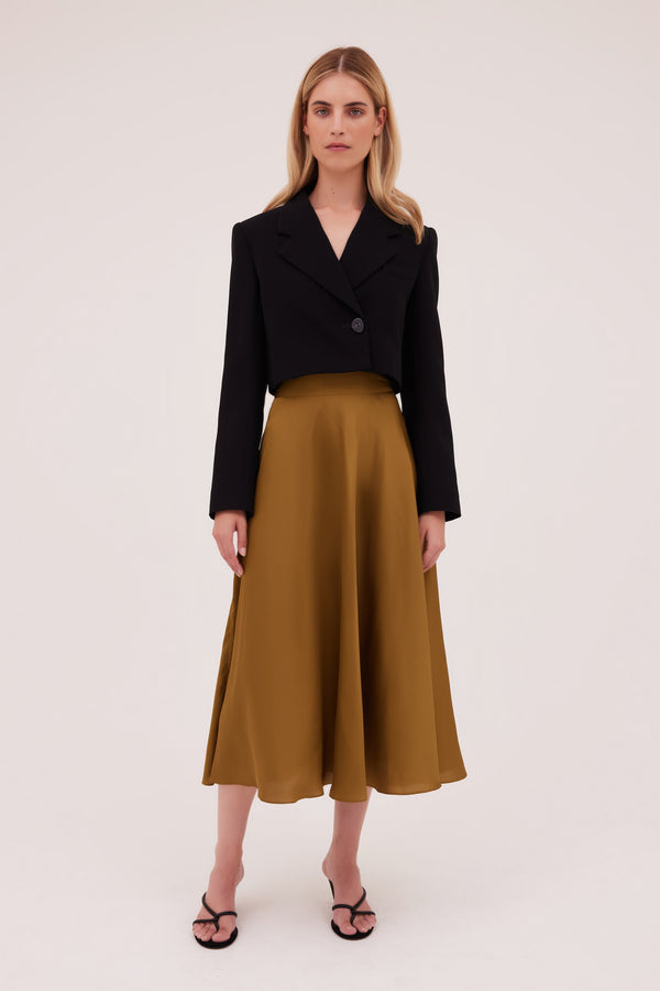 GOLD SATIN GARANCE SKIRT