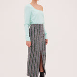 STRIPE TWEED EXHIBITION SKIRT