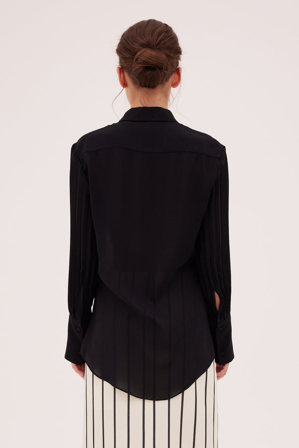 BLACK GEORGETTE MEMENTO SHIRT