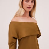 GOLD SATIN BIJOU MINI DRESS