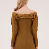 GOLD SATIN BIJOU MINI DRESS