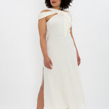 WHITE RIB PURSUIT DRESS