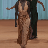 COGNAC SATIN FORD GOWN